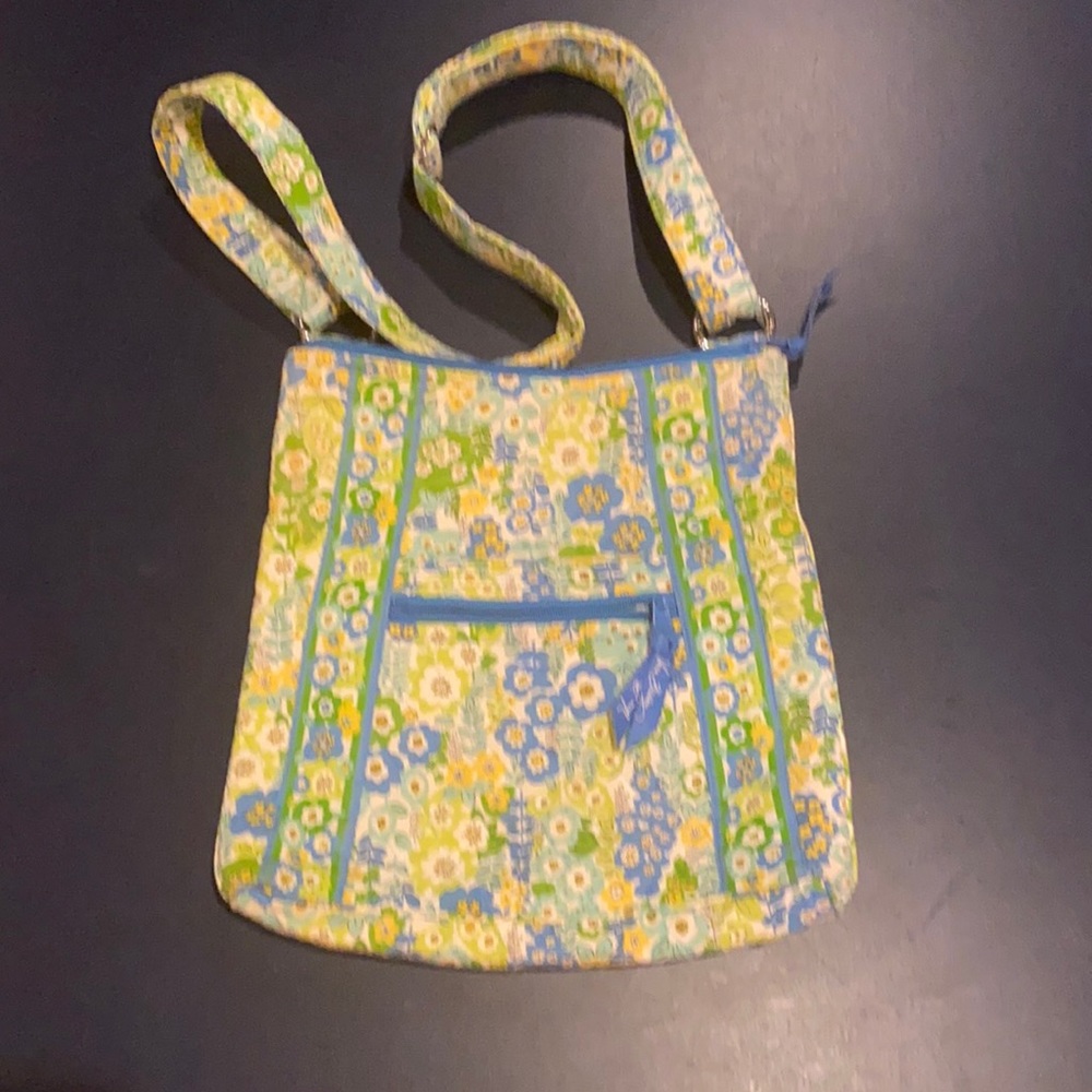 Vera Bradley- like new - hipster/crossbody purse. Lime green, blue, yellow.